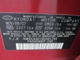 2008 Elantra Color Code for Apple Red Pearl - Color Code: ND