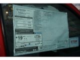 2013 Toyota Tacoma Access Cab 4x4 Window Sticker