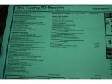 2013 Volkswagen Touareg TDI Executive 4XMotion Window Sticker