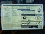 2013 Maserati Quattroporte S Window Sticker