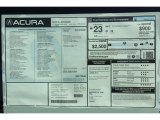 2013 Acura TL Advance Window Sticker