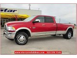 2010 Inferno Red Crystal Pearl Dodge Ram 3500 Laramie Crew Cab 4x4 Dually #71745142