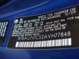 2010 BMW 1 Series 128i Convertible Info Tag