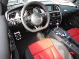 2013 Audi S5 3.0 TFSI quattro Convertible Black/Magma Red Interior