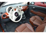 2012 Fiat 500 c cabrio Lounge Pelle Marrone/Avorio (Brown/Ivory) Interior