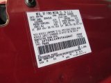 1997 Ranger Color Code for Toreador Red Metallic - Color Code: FL
