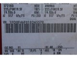 2001 F450 Super Duty Color Code for Vermillion Red - Color Code: F1