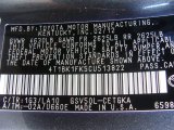 2012 Camry Color Code for Magnetic Gray Metallic - Color Code: 1G3