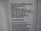 2013 Chevrolet Express Cutaway 3500 Moving Van Info Tag