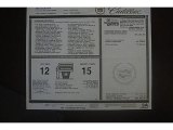 2002 Cadillac Escalade AWD Window Sticker