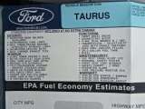 2010 Ford Taurus SEL Window Sticker