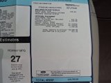 2010 Ford Taurus SEL Window Sticker