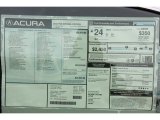 2012 Acura TSX Special Edition Sedan Window Sticker