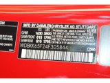 2004 SLK Color Code for Magma Red - Color Code: 586