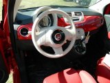 2013 Fiat 500 Lounge Rosso/Avorio (Red/Ivory) Interior