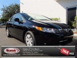 2012 Crystal Black Pearl Honda Civic LX Sedan #73288753