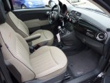 2013 Fiat 500 Lounge Avorio/Nero (Ivory/Black) Interior