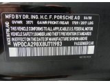 2008 Porsche Boxster  Info Tag