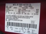 2010 Mountaineer Color Code for Sangria Red Metallic - Color Code: JV
