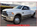 2012 Bright White Dodge Ram 3500 HD Laramie Longhorn Mega Cab 4x4 Dually #73633643