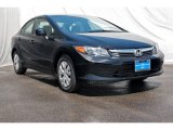 2012 Crystal Black Pearl Honda Civic LX Sedan #73680815