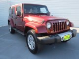 2009 Red Rock Crystal Pearl Jeep Wrangler Unlimited Sahara 4x4 #73713446