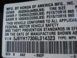 2006 Element Color Code for Nighthawk Black Pearl - Color Code: B92P