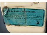 1975 Buick LeSabre Custom 4 Door Sedan Info Tag