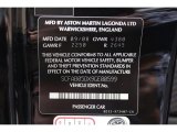 2009 Aston Martin DBS Coupe Info Tag