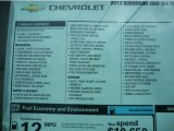 2013 Chevrolet Suburban 2500 LT Window Sticker