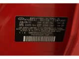 2012 Elantra Color Code for Chilipepper Red - Color Code: JA