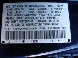 2008 Accord Color Code for Royal Blue Pearl - Color Code: B536P