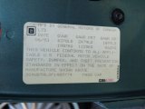 1993 Buick Regal Custom Sedan Info Tag