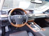 2013 Lexus LS 460 AWD Black and Saddle Tan/Matte Dark Brown Ash Burl Interior