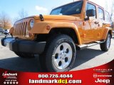 2013 Dozer Yellow Jeep Wrangler Unlimited Sahara 4x4 #74256203