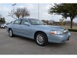 Light Ice Blue Metallic Lincoln Town Car in 2008