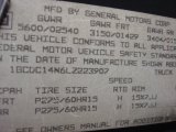 1990 Chevrolet C/K C1500 454 SS Info Tag