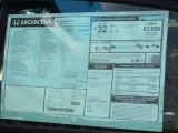 2012 Honda Civic EX Sedan Window Sticker