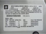 2006 Buick Rendezvous CXL Info Tag