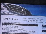 2004 Mercedes-Benz S 600 Sedan Window Sticker