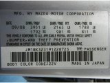 2009 MAZDA3 Color Code for Sunlight Silver Metallic - Color Code: 22V