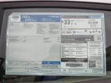 2013 Ford Fiesta S Hatchback Window Sticker