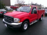 Red Ford F350 Super Duty in 2002