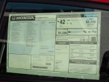 2013 Honda Insight LX Hybrid Window Sticker