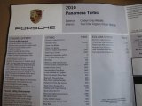 2010 Porsche Panamera Turbo Window Sticker