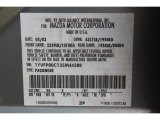 2003 MAZDA6 Color Code for Sepang Green Metallic - Color Code: 28S