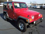 2000 Flame Red Jeep Wrangler Sport 4x4 #75194348