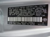 2013 Yaris Color Code for Classic Silver Metallic - Color Code: 1F7