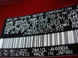 2012 CT Color Code for Matador Red Mica - Color Code: 3R1