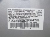 2013 Ridgeline Color Code for Alabaster Silver Metallic - Color Code: NH700M